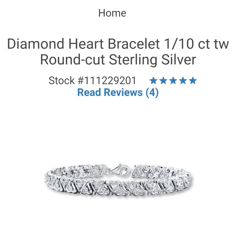 Kay Jewelers Heart-link Tennis Bracelet